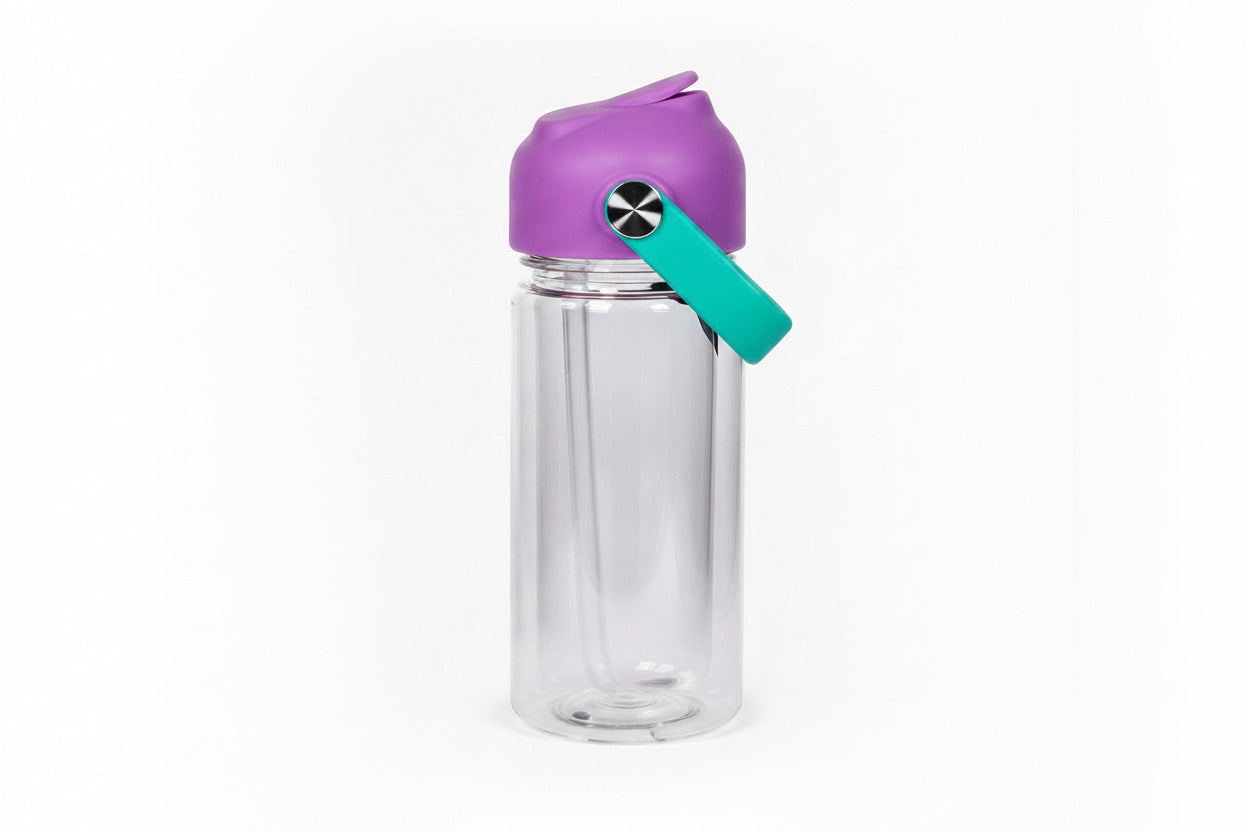 10oz Drink Bottle – Purple Lid & Mint Handle