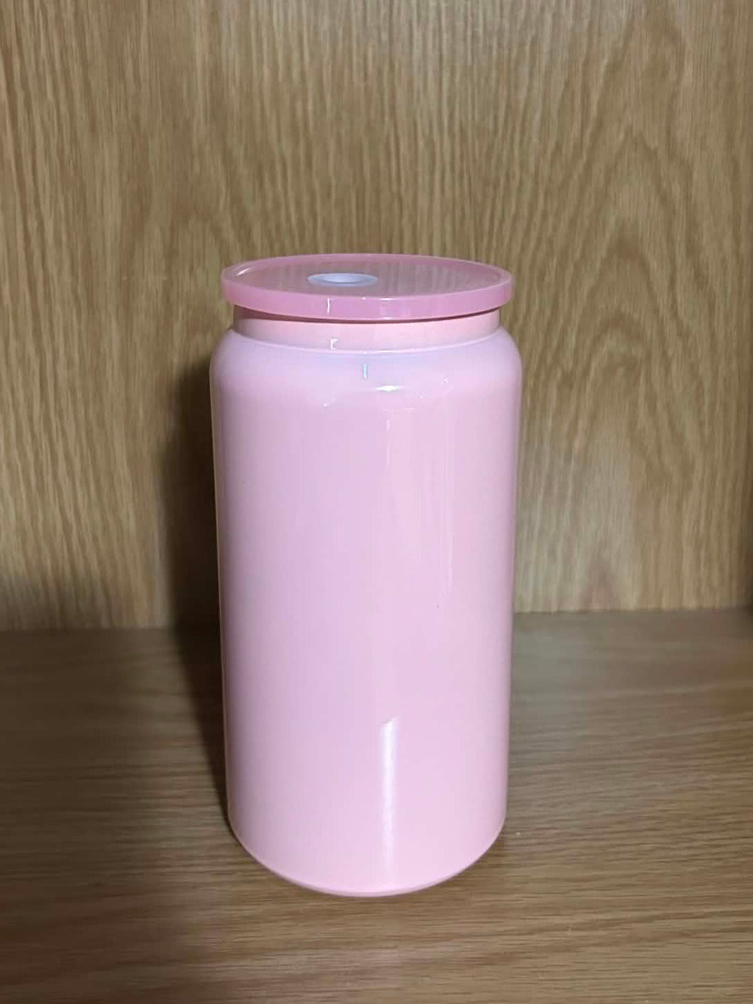 16oz Pastel Pink Stainless Steel Tumbler with Matching Lid & Straw