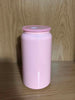 16oz Pastel Pink Stainless Steel Tumbler with Matching Lid & Straw - Image 1