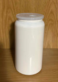 16oz White Stainless Steel Tumbler with Matching Lid & Straw