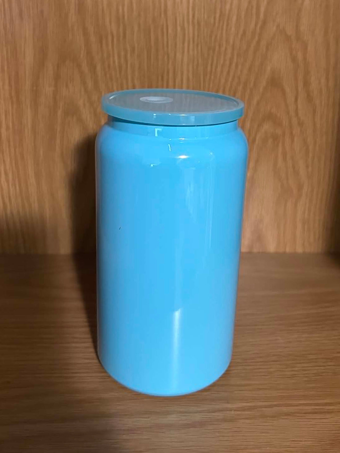 16oz Light Blue Stainless Steel Tumbler with Matching Lid & Straw