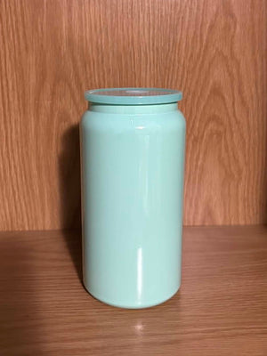 16oz Pastel Mint Stainless Steel Tumbler with Matching Lid & Straw