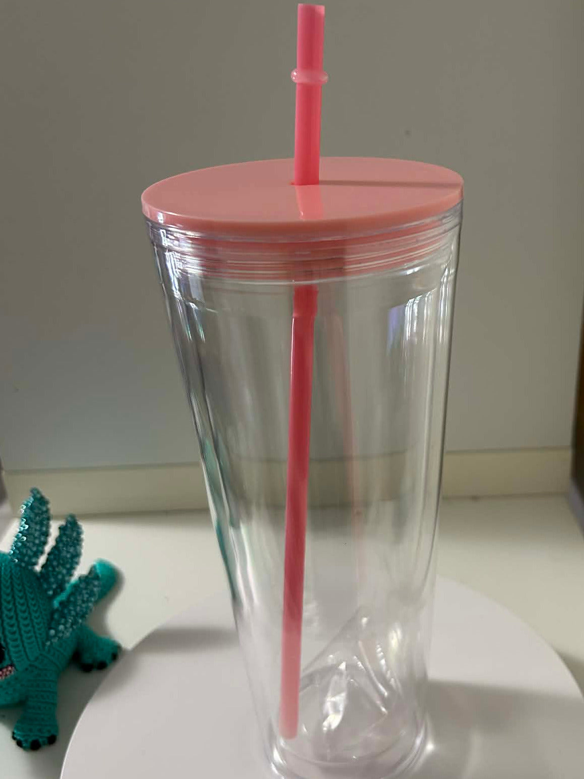 24oz Acyrilic snowglobe Baby Pink