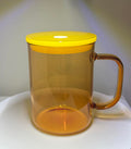 17oz Jelly Yellow Colored Glass Mugs