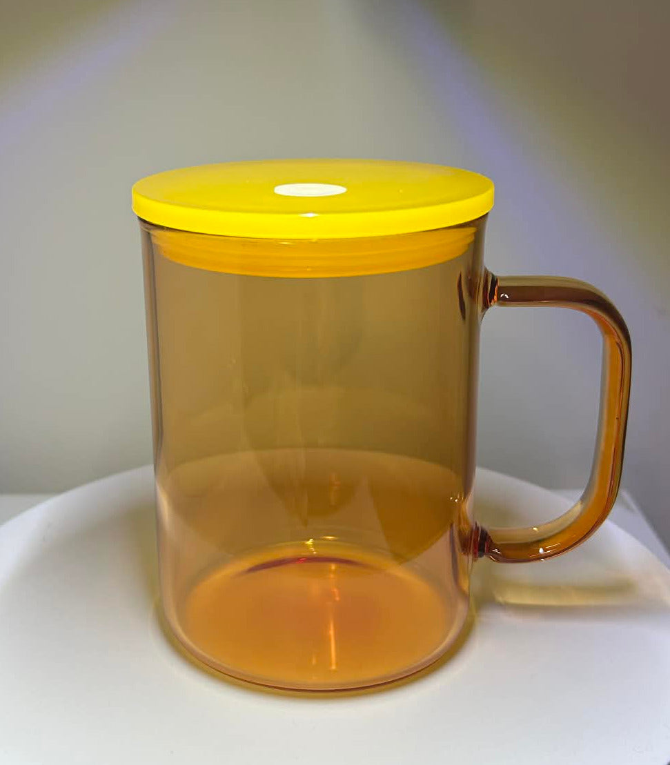 17oz Jelly Yellow Colored Glass Mugs