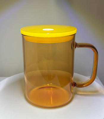 17oz Jelly Yellow Colored Glass Mugs