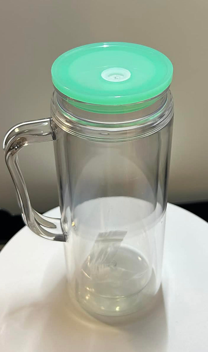 20oz Mint Lid Snow Globe Tumbler With Handle