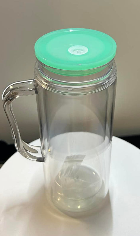 20oz Mint Lid Snow Globe Tumbler With Handle