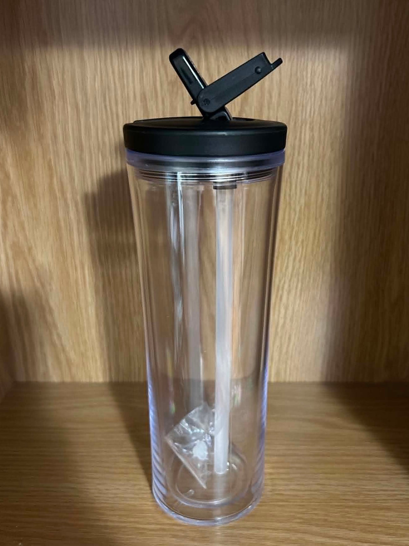 24oz Black Acrylic snow globe style Drink Bottle