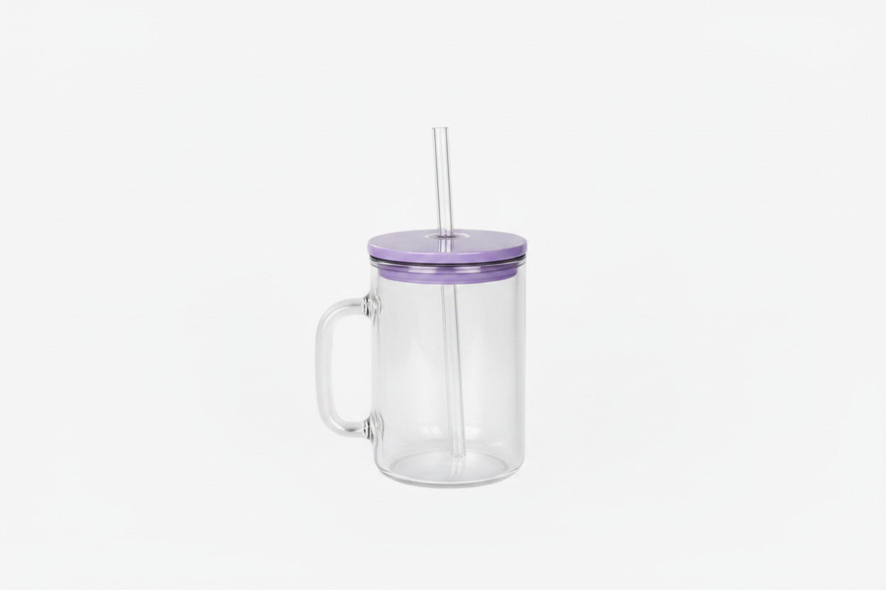 Snow Globe Style Mug 17oz – Purple Lid & Clear Straw