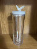 24oz Clear Acrylic snow globe style Drink Bottle