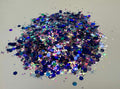#3 Galaxy Dust Mix Blue, Purple & Silver Stars