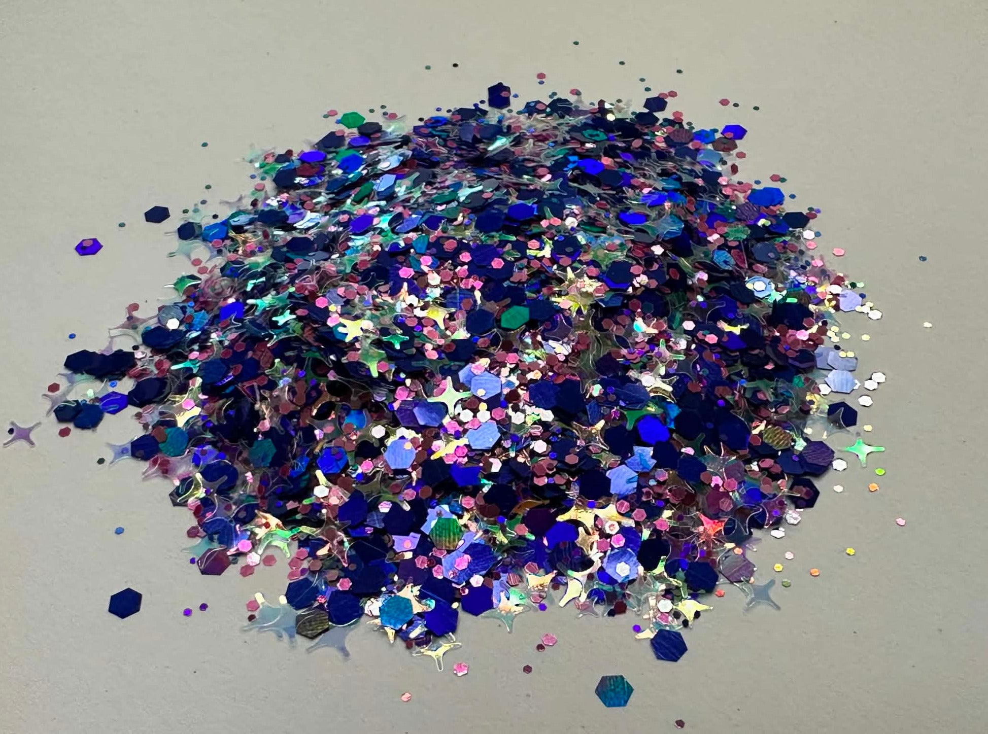 #3 Galaxy Dust Mix Blue, Purple & Silver Stars