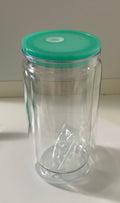 16oz(473mil) Caned Shape Acrylic Snow Globe With Mint Color Lid