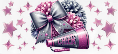 #111 GRey Pink Bow 10oz to 20oz