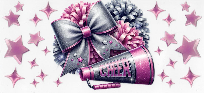 #111 GRey Pink Bow 10oz to 20oz
