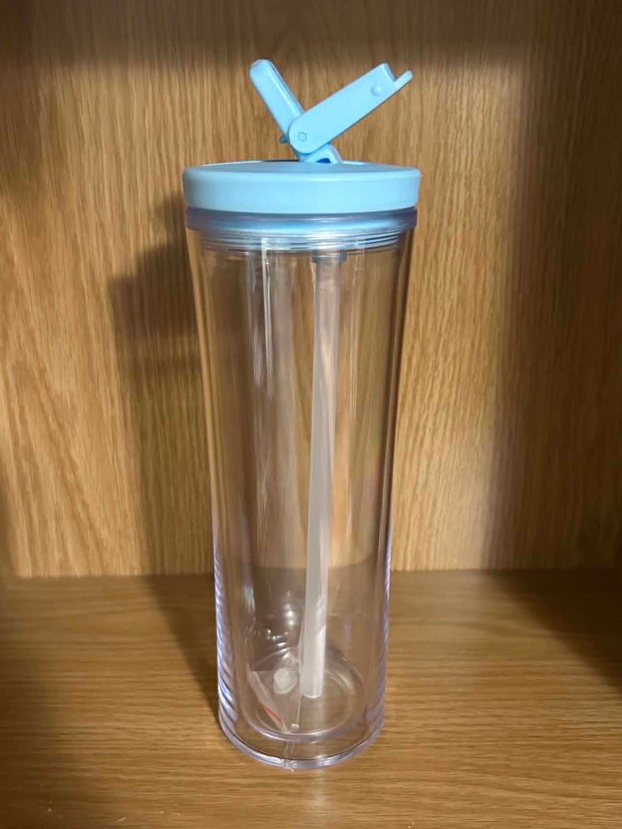 24oz Light Blue Acrylic snow globe style Drink Bottle