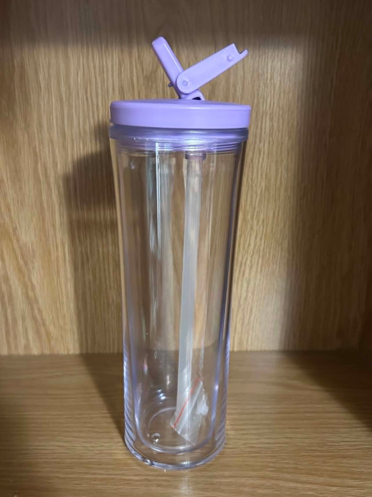 24oz Light Purple Acrylic snow globe style Drink Bottle