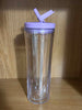 24oz Light Purple Acrylic snow globe style Drink Bottle - Image 1
