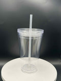 16oz(473mil) V-Shape Acrylic Snow Globe Tumbler