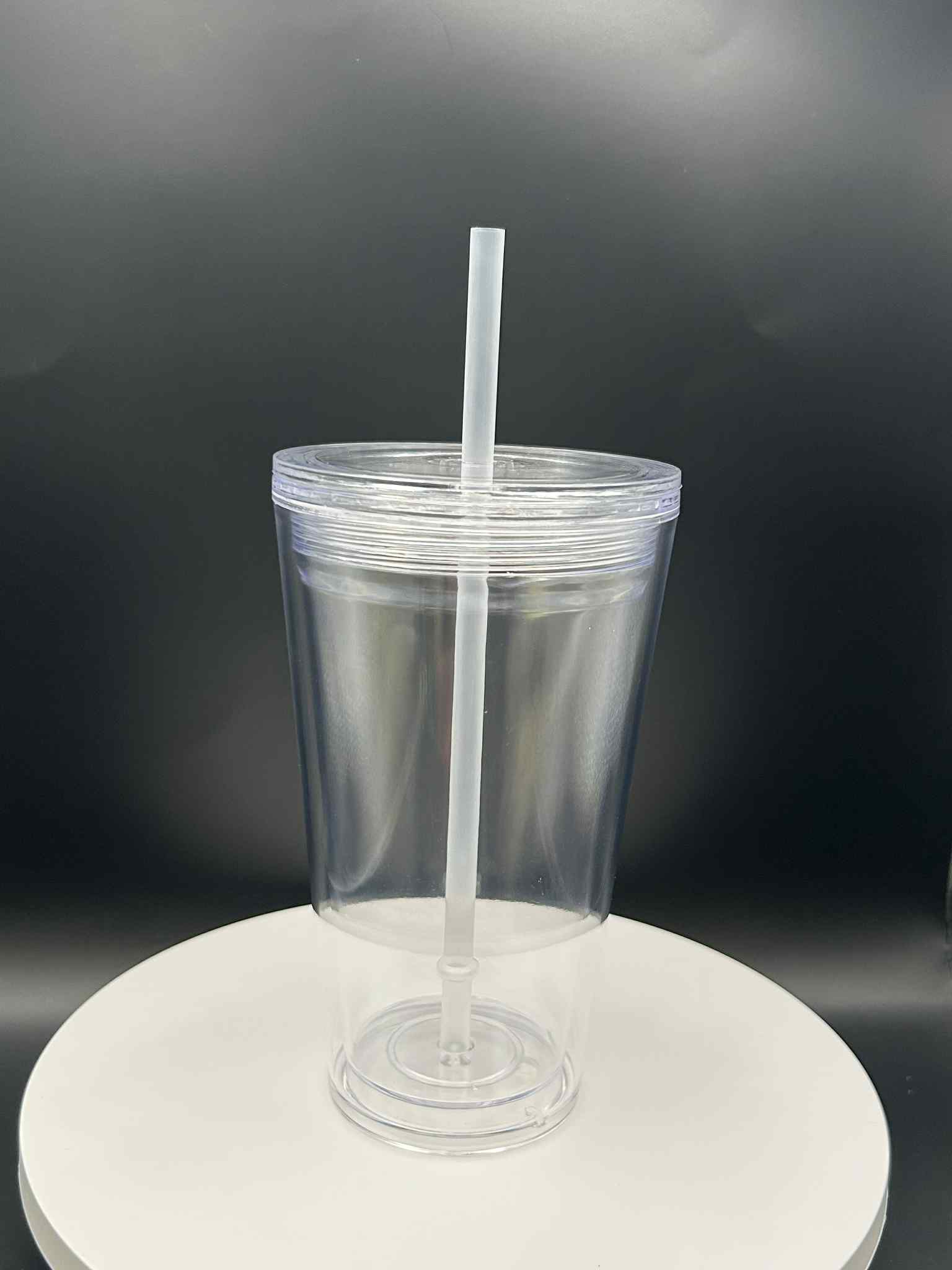 16oz(473mil) V-Shape Acrylic Snow Globe Tumbler
