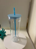 24oz Acyrilic snowglobe Baby Blue