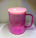 17oz Jelly Baby Pink Colored Glass Mugs
