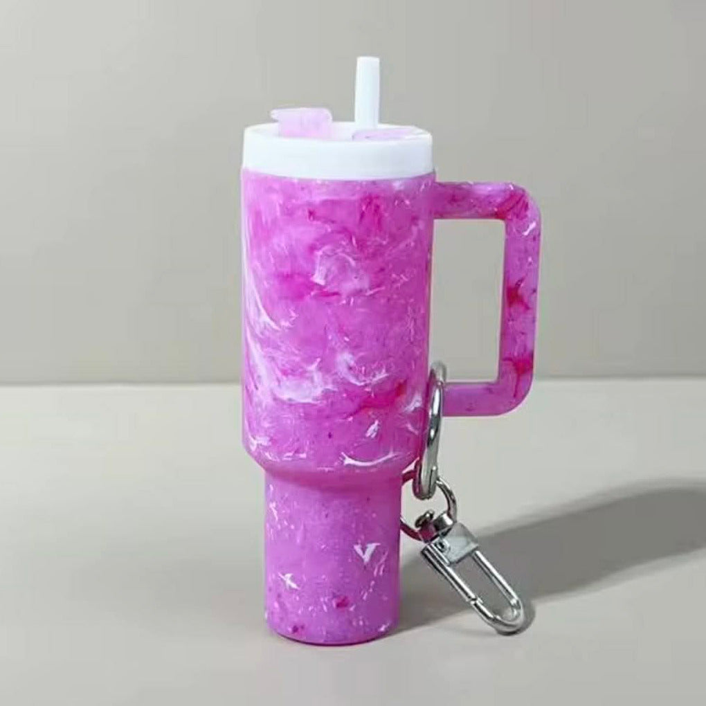 Rose Pink Tumbler Keychain