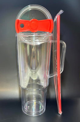 40oz Acrylic Red Snow Globe Cup