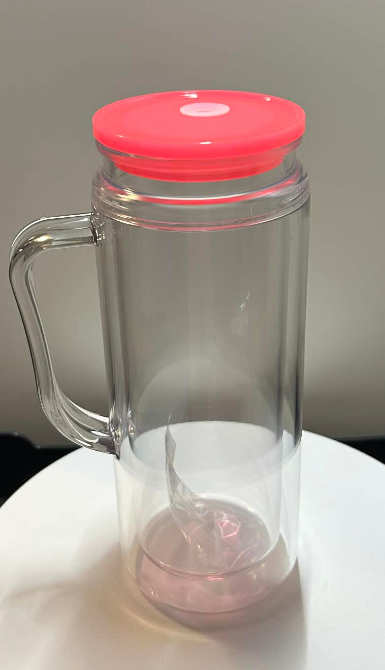 20oz Barbie Pink Lid Snow Globe Tumbler With Handle