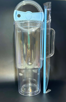 40oz Acrylic Light Blue Snow Globe Cup