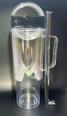 40oz Acrylic Black Snow Globe Cup