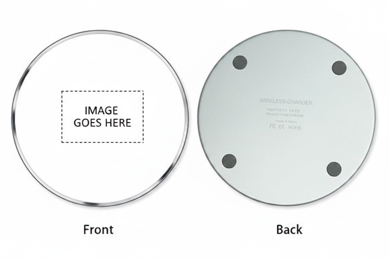 Please Click Image To Select Color. Sublimation-Ready Wireless Charging Pad For Mobile Phone(QI-Enabled)